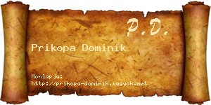 Prikopa Dominik névjegykártya